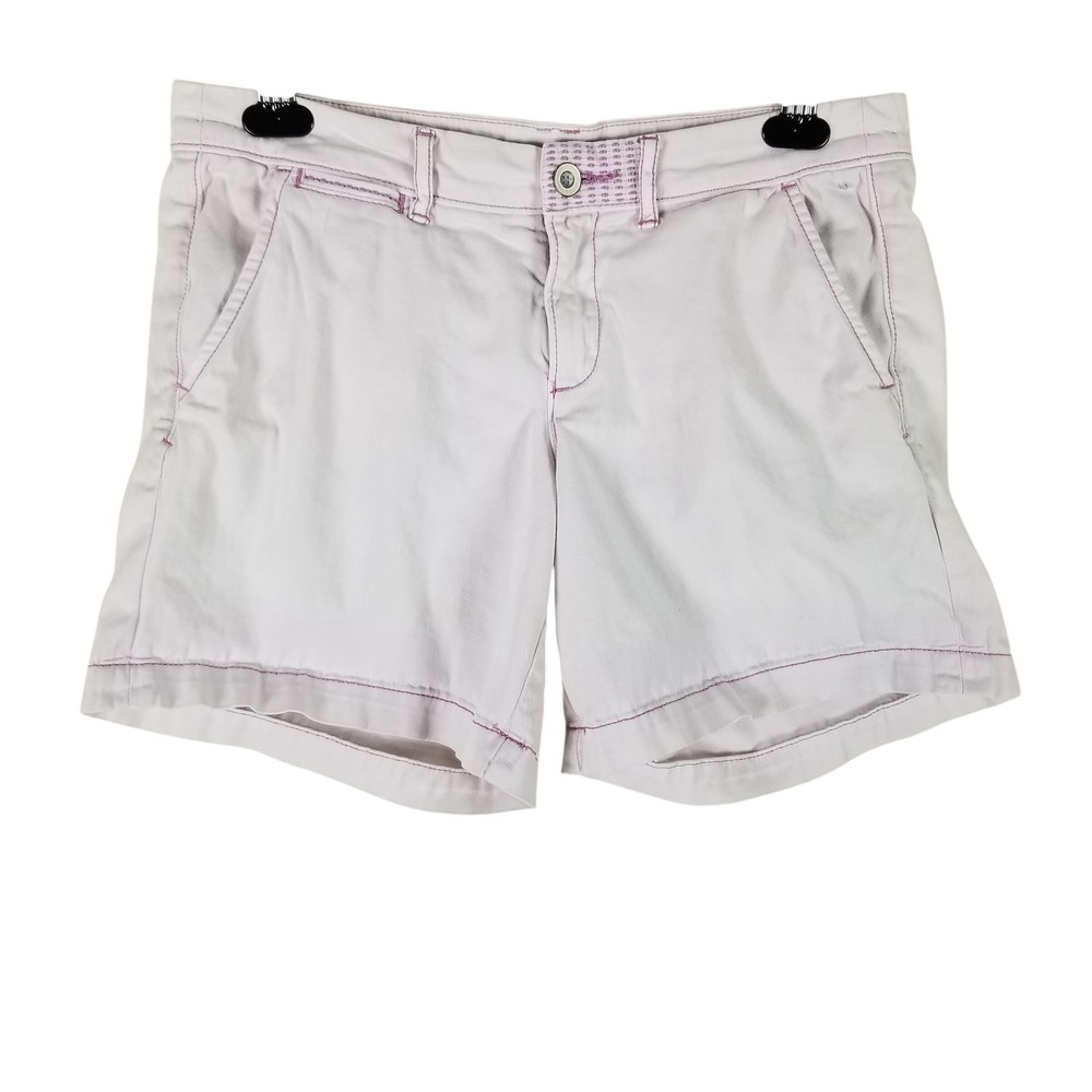 Pilcro and the Letterpress Chino Shorts Womens 28 Lavender Contrast Stitching